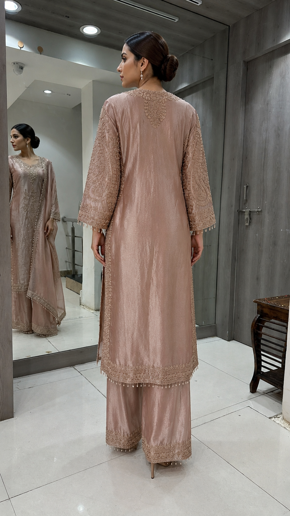 Rose-Gold Embroidered Suit