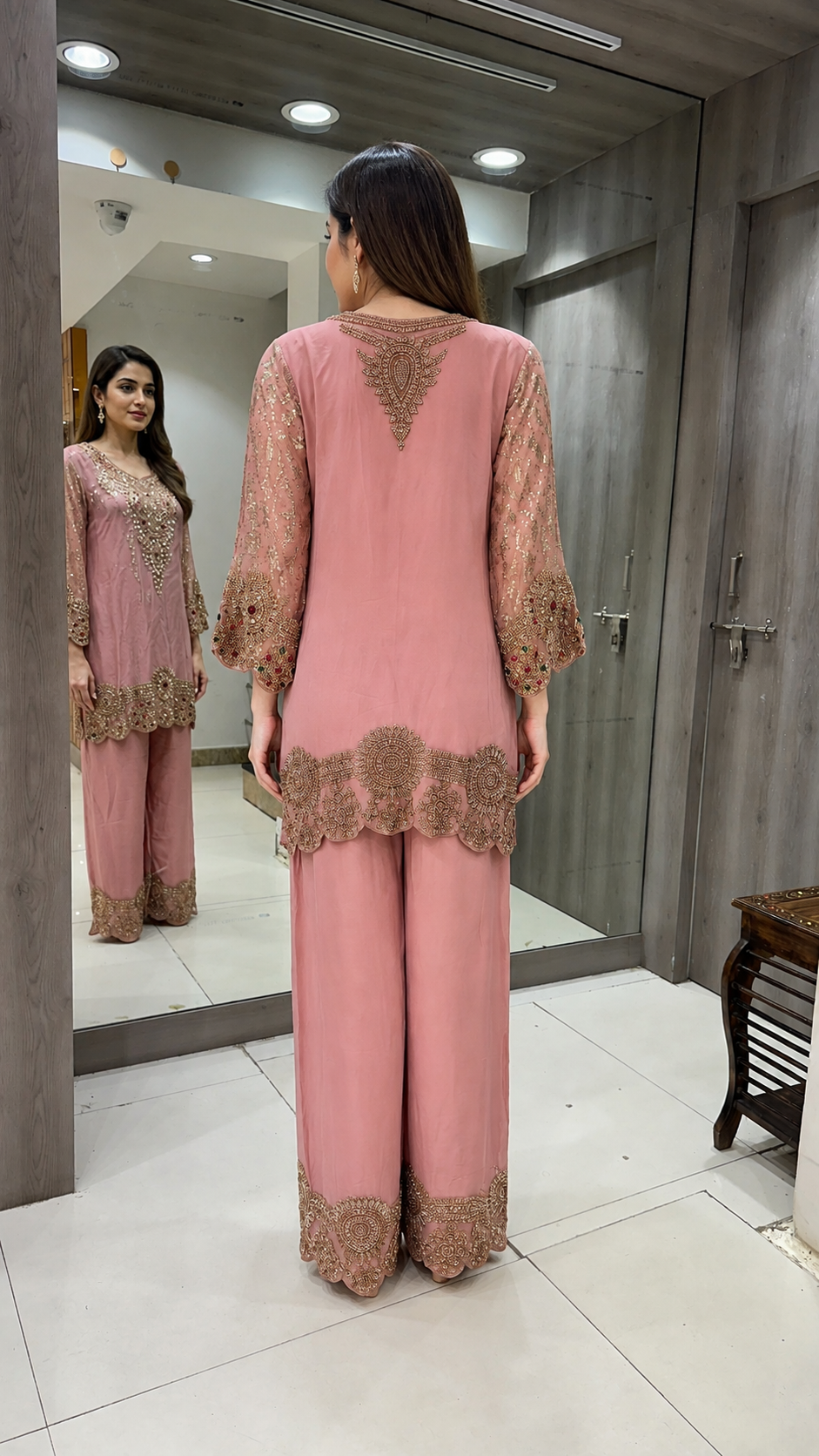 Elegant Rose-pink Suit