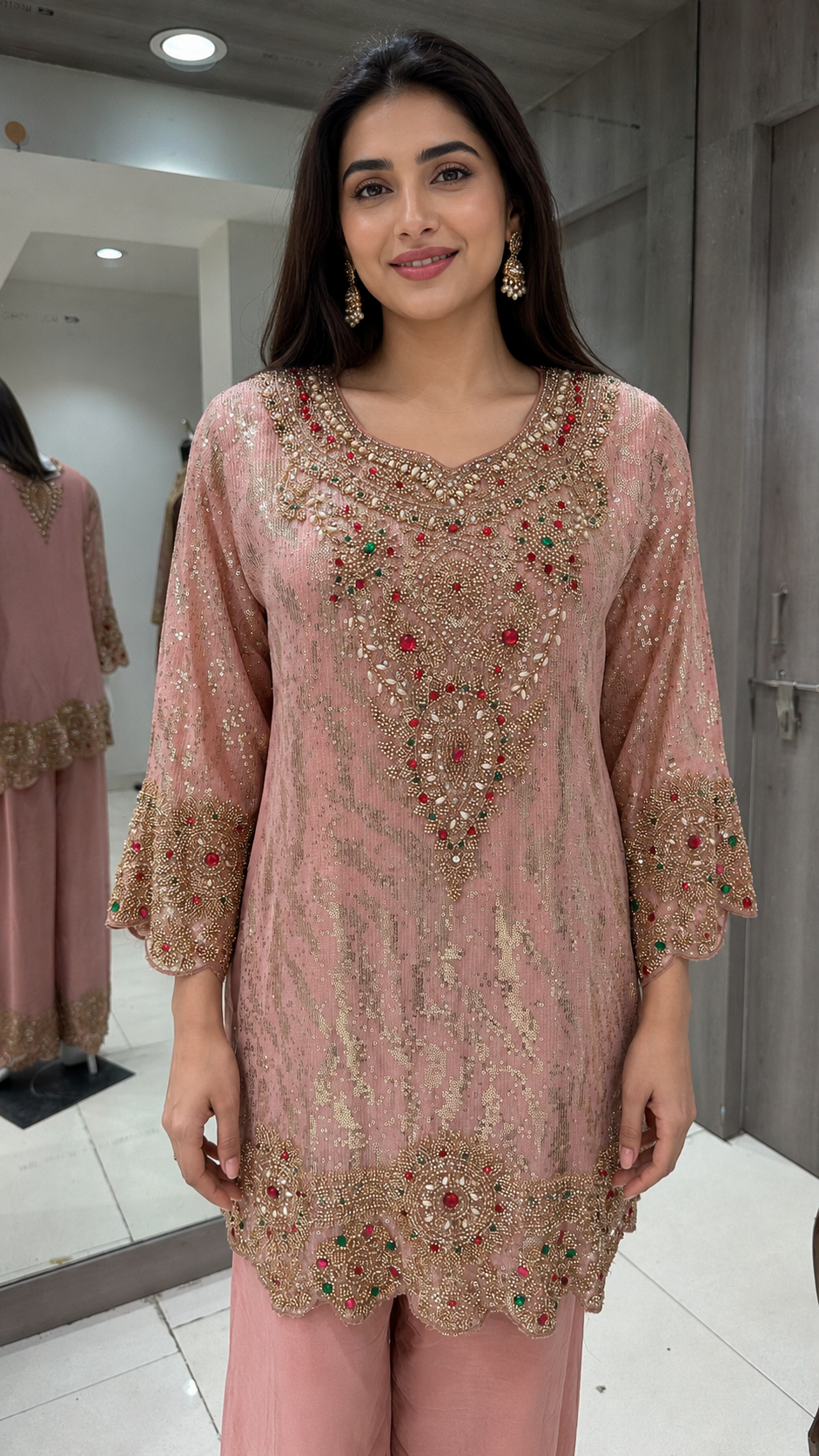 Elegant Rose-pink Suit