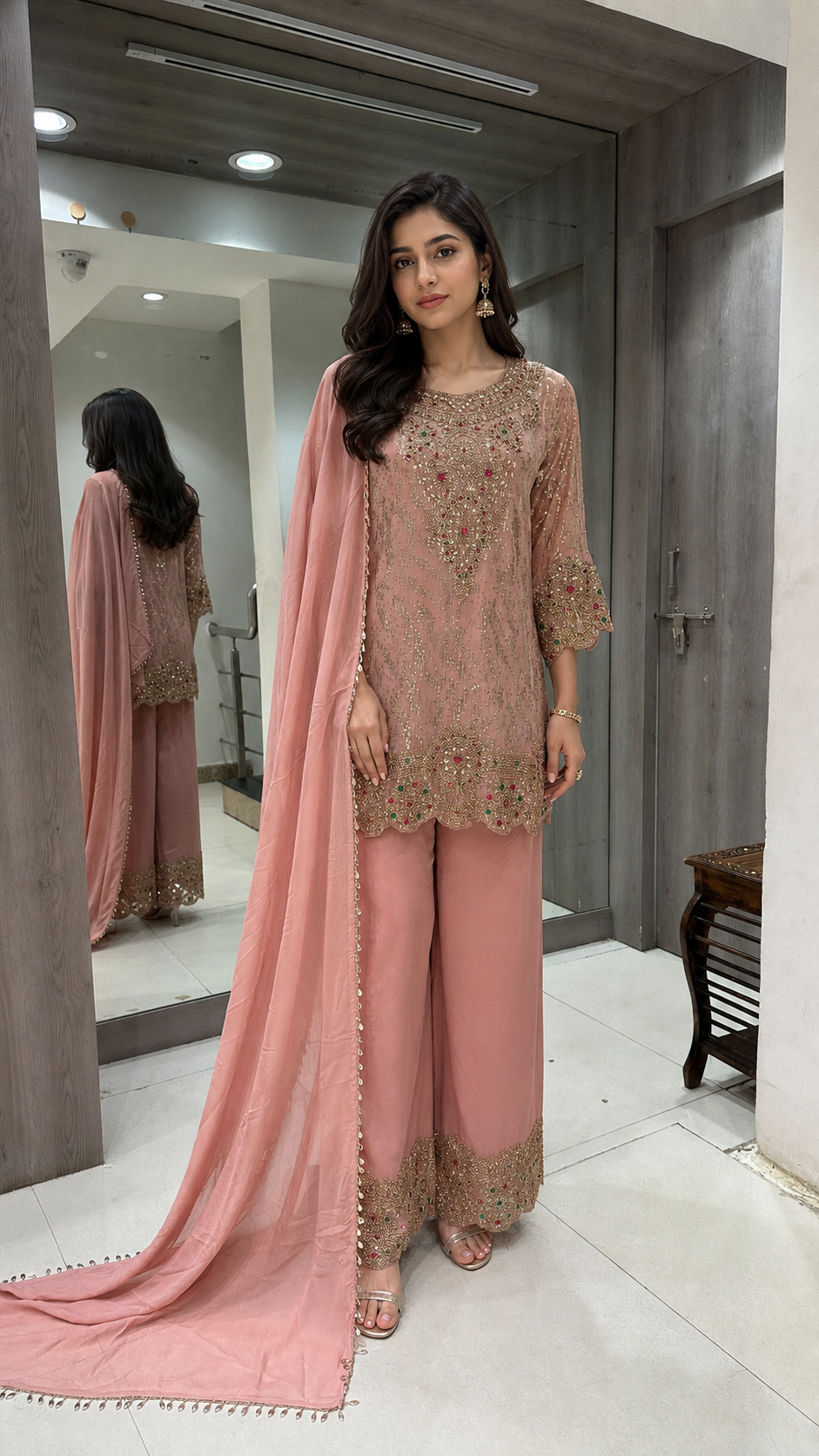 Elegant Rose-pink Suit