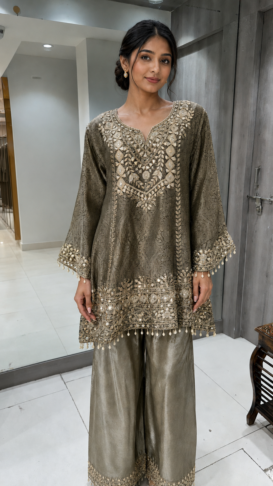 Olive-Taupe Elegant Suit
