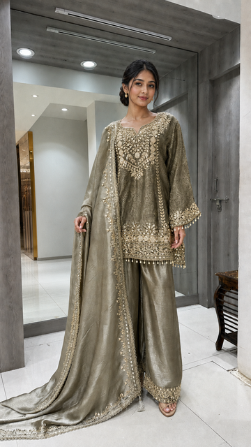 Olive-Taupe Elegant Suit