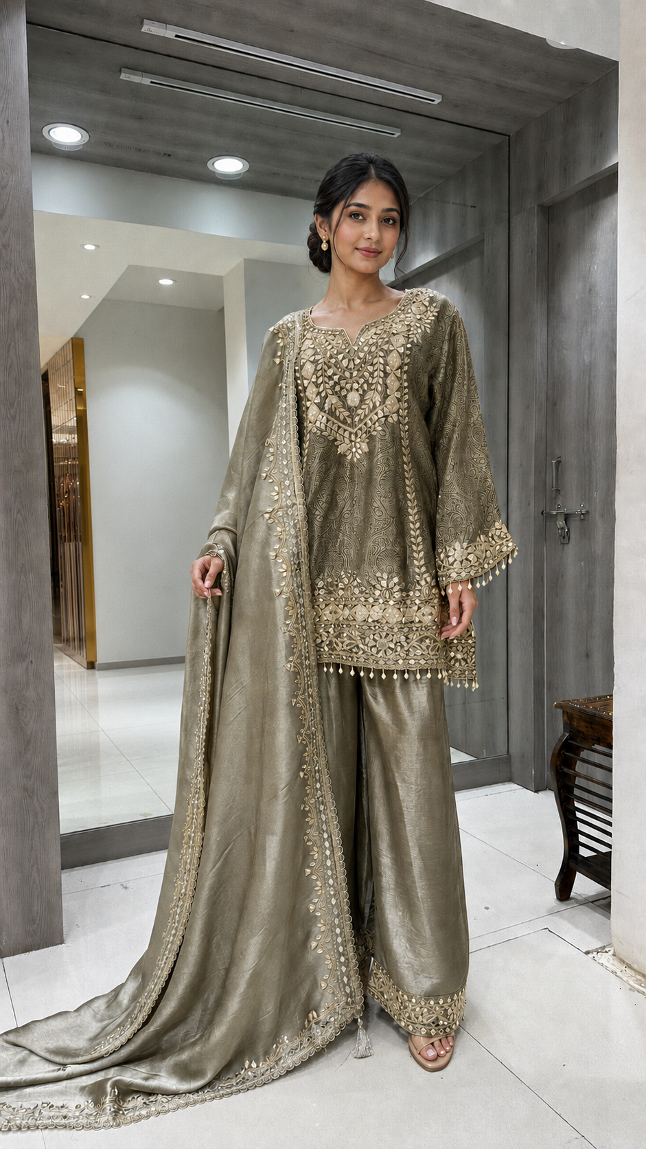 Olive-Taupe Elegant Suit