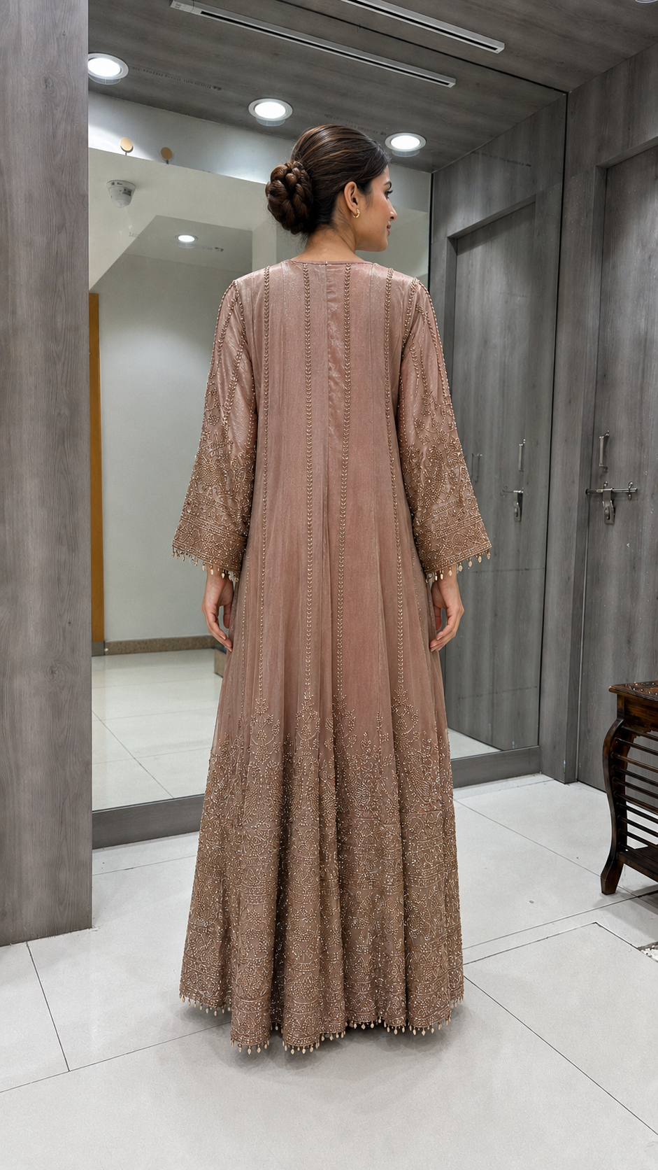 Dusty Rose   Anarkali Gown.
