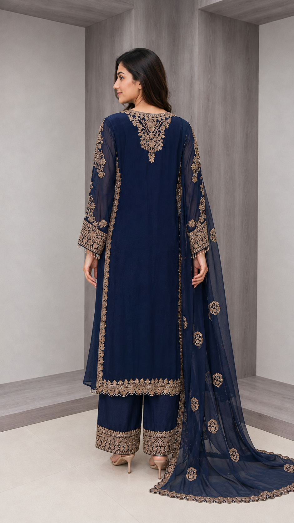 Navy And Gold  Suit