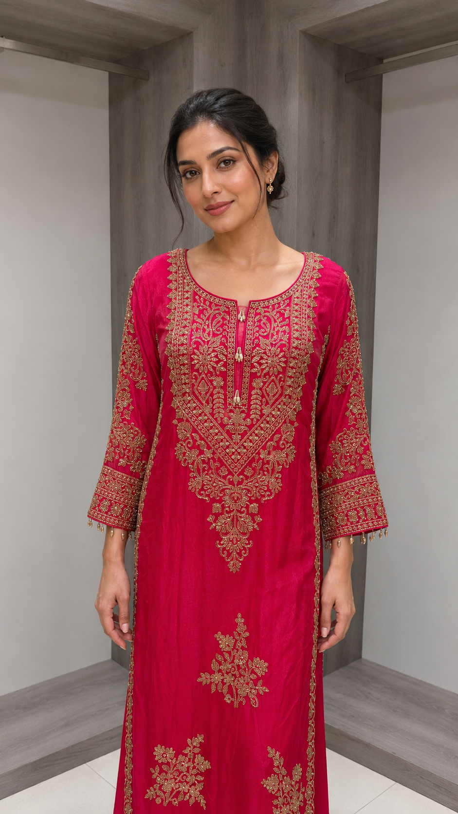 Elegant Dark Pink Suit