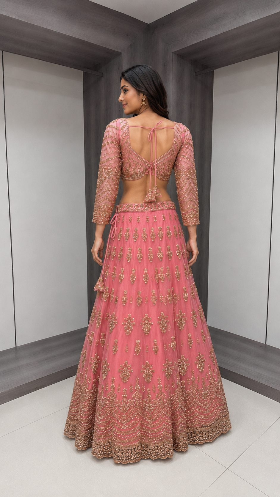 Elegant Dusty Rose Lehenga