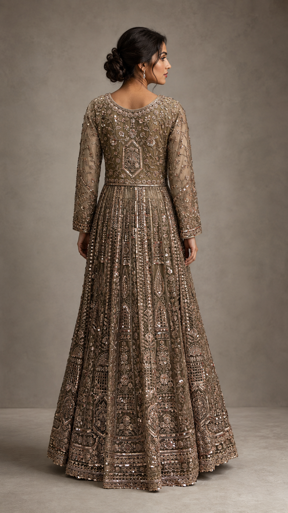 Bridal Anarkali Gown with Dupatta.