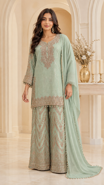 Mint-green Plazzo