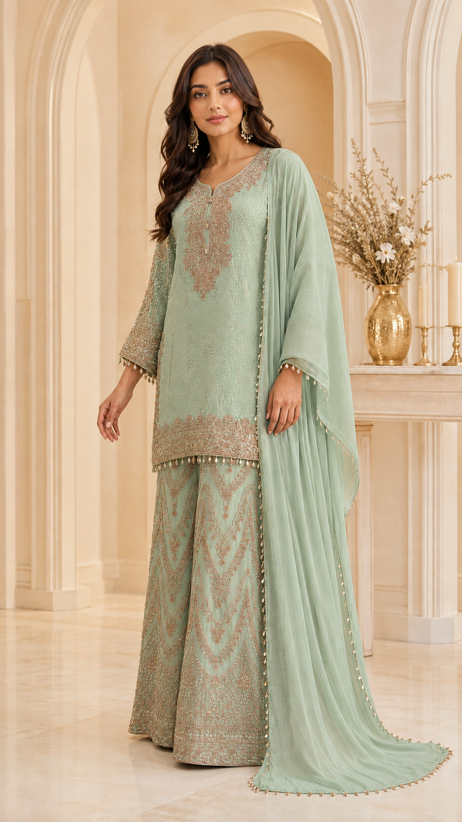 Mint-green Plazzo