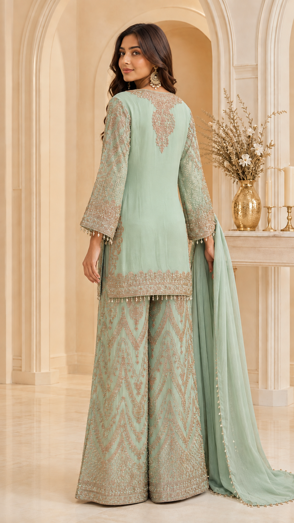 Mint-green Plazzo