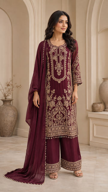 Elegant Maroon Suit