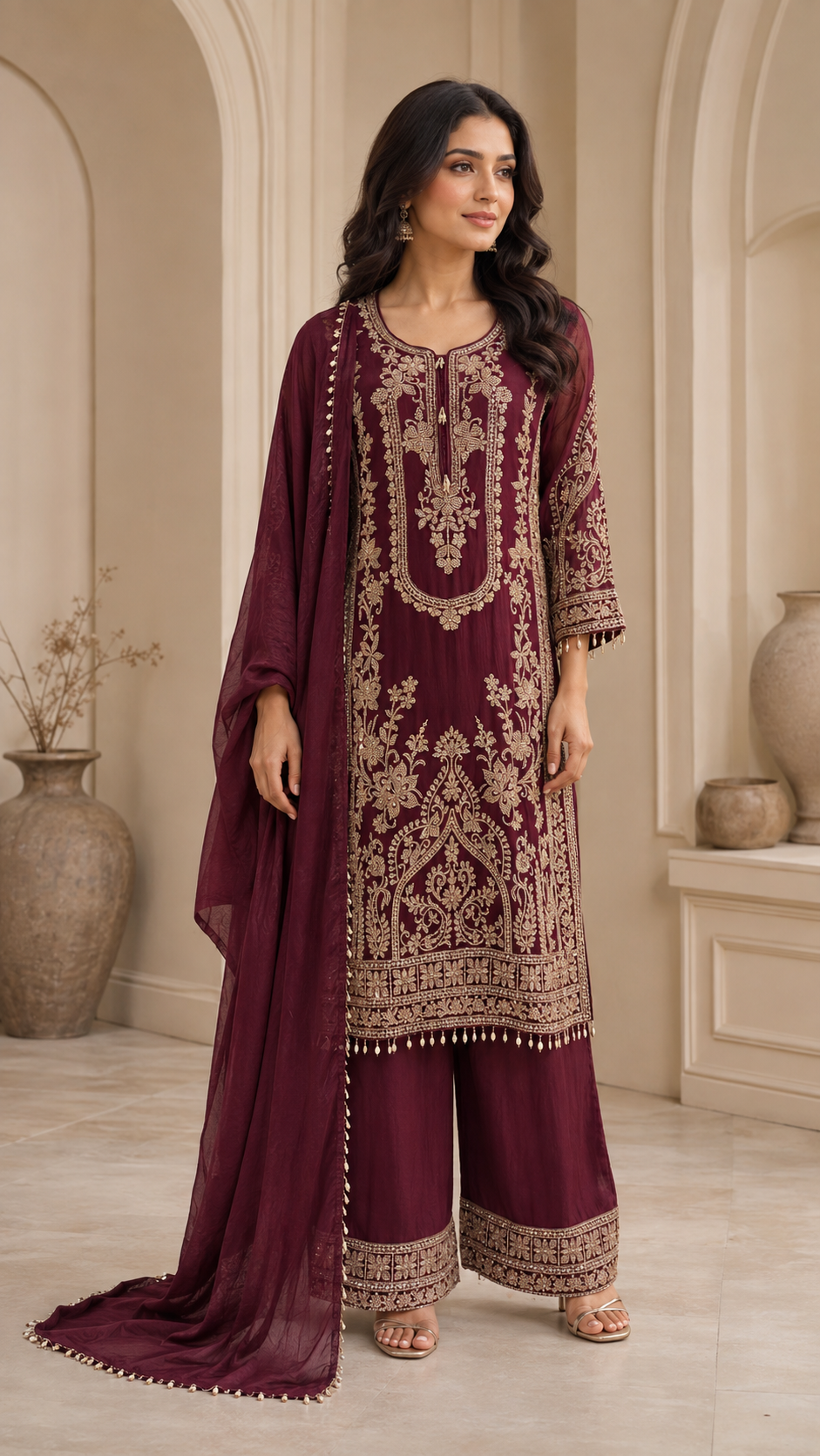 Elegant Maroon Suit