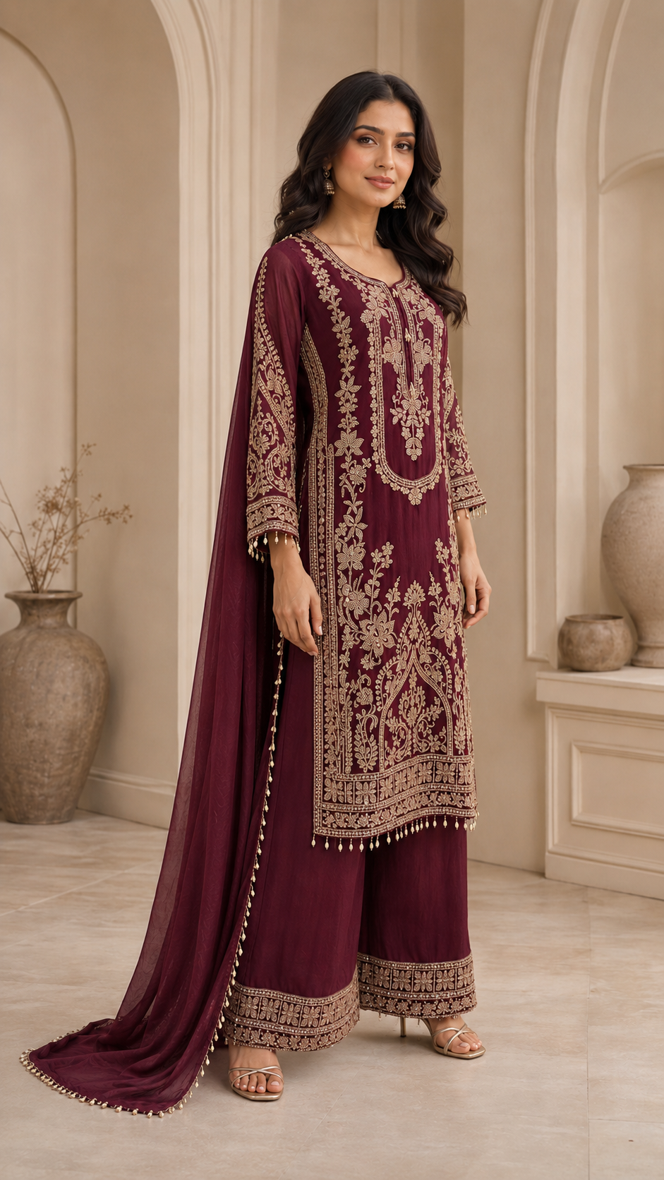 Elegant Maroon Suit