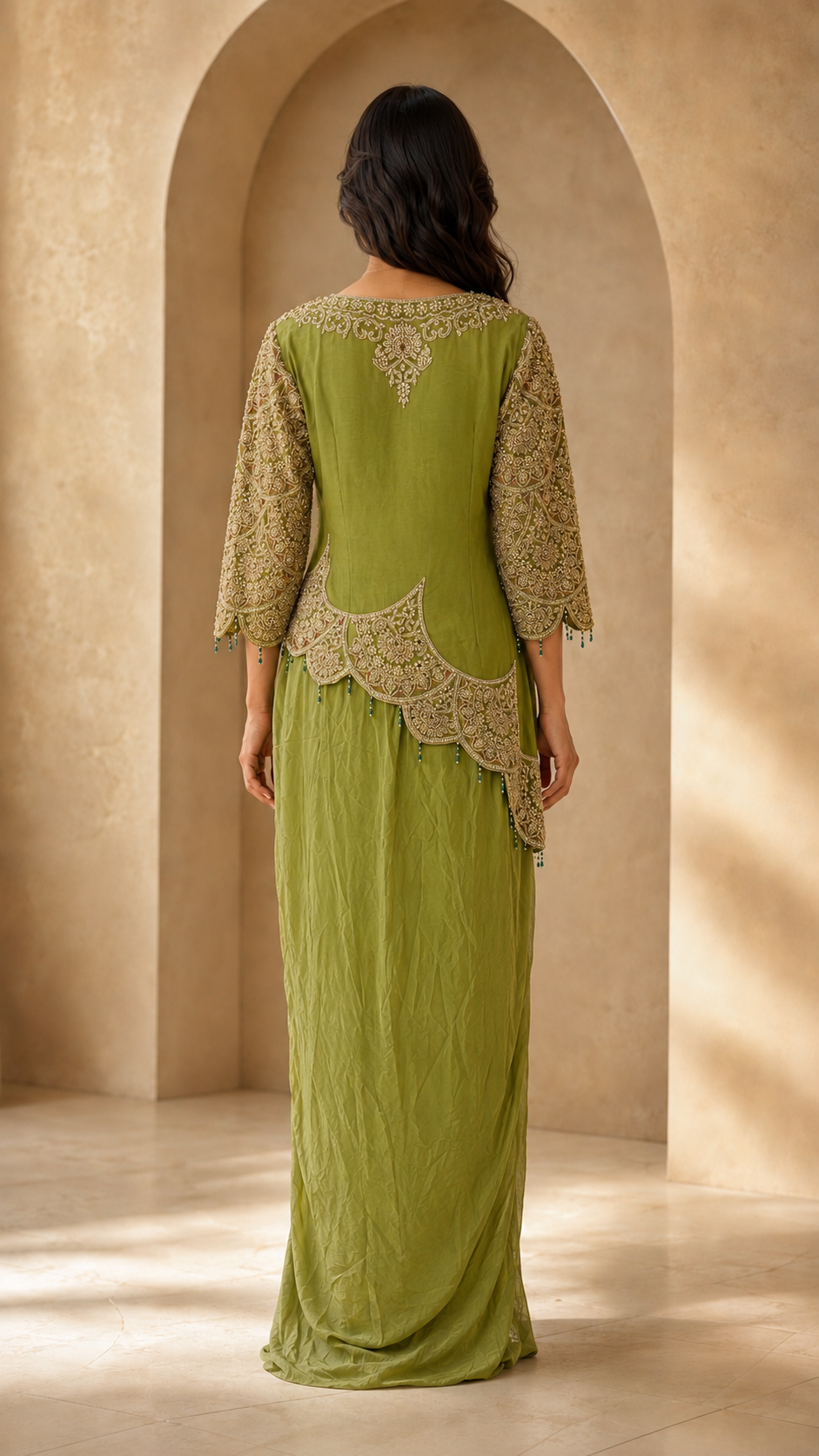 Pistachio Green Indowestern