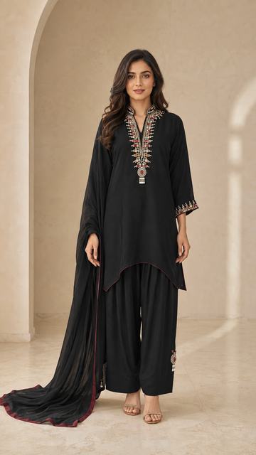 Luxury black Farshi Bottom Suit