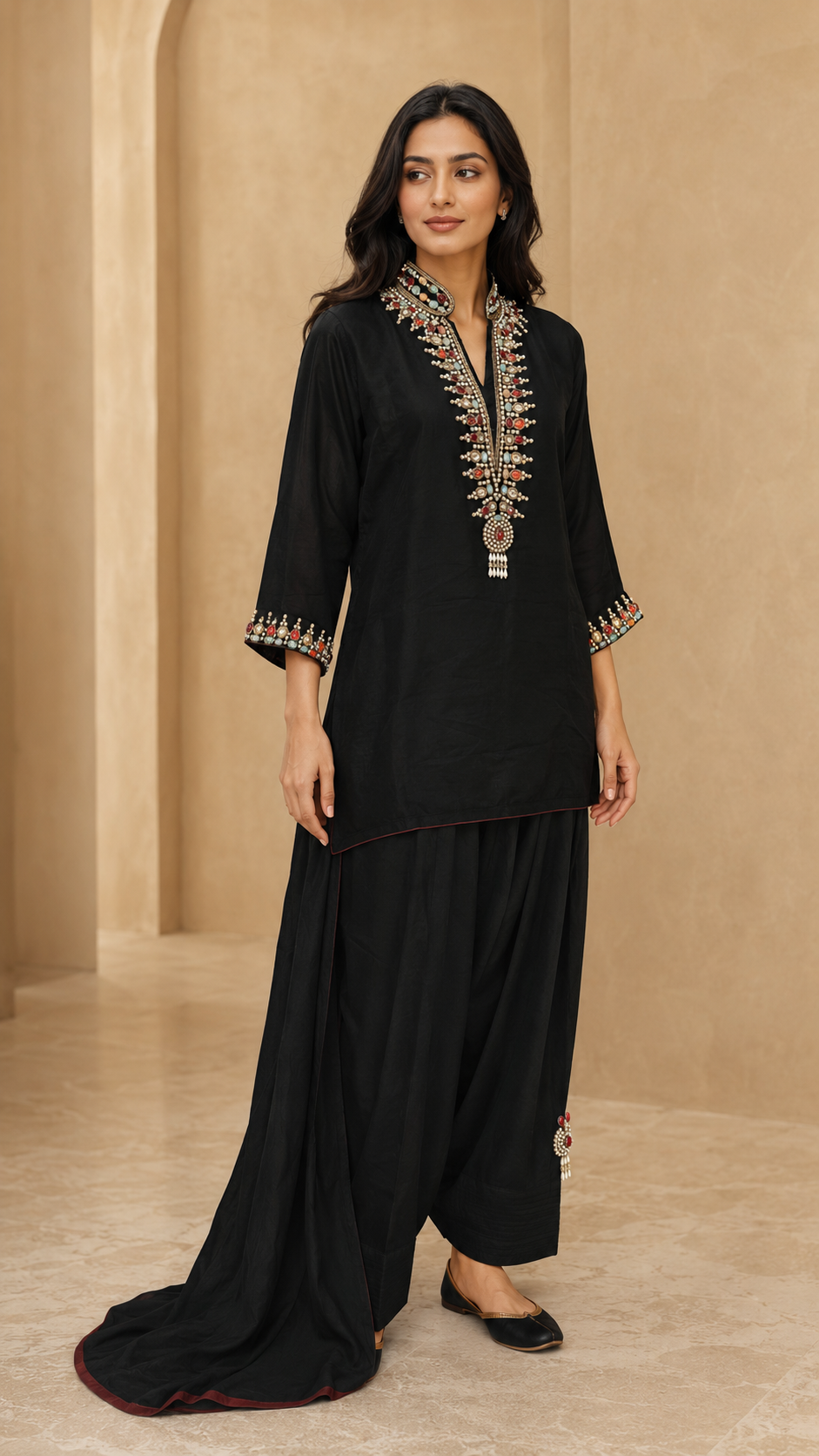 Luxury black Farshi Bottom Suit
