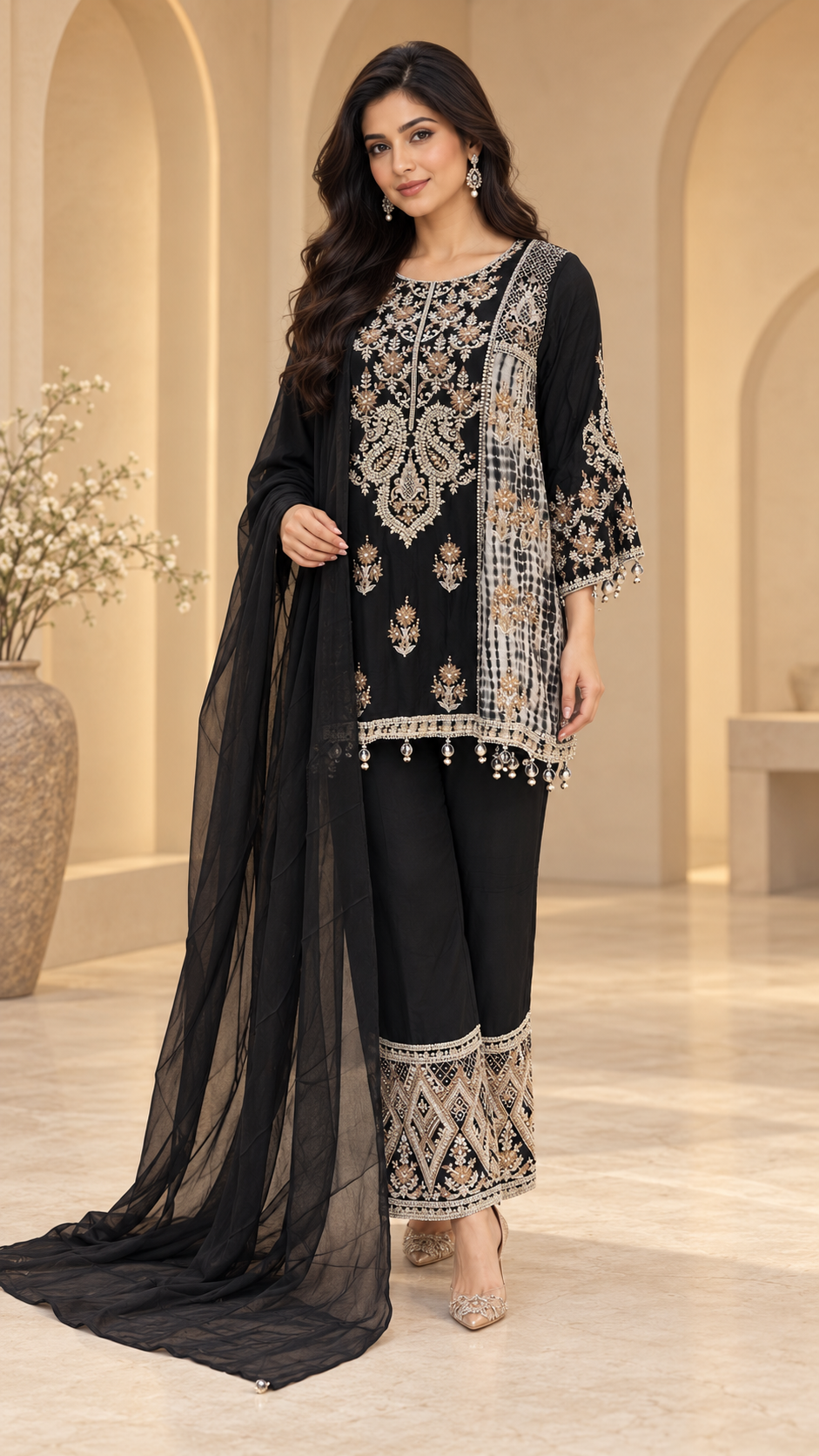 Elegant Black Plazzo