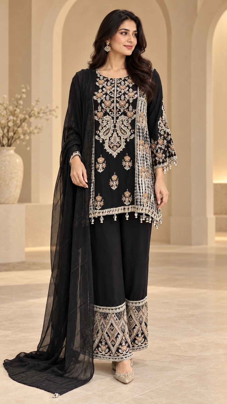 Elegant Black Plazzo
