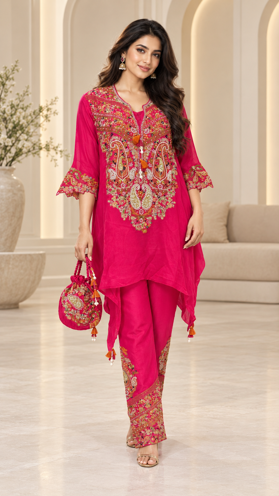 Pink Elegant Indo western