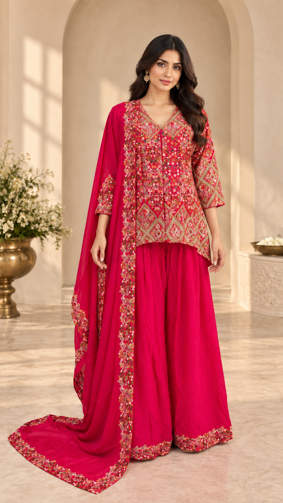 Elegant Pink  Plazzo