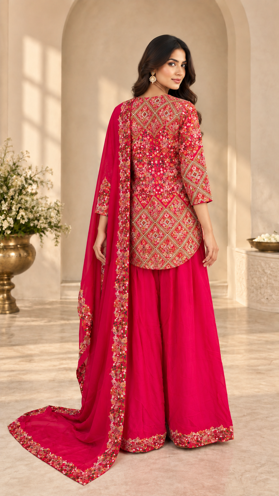 Elegant Pink  Plazzo