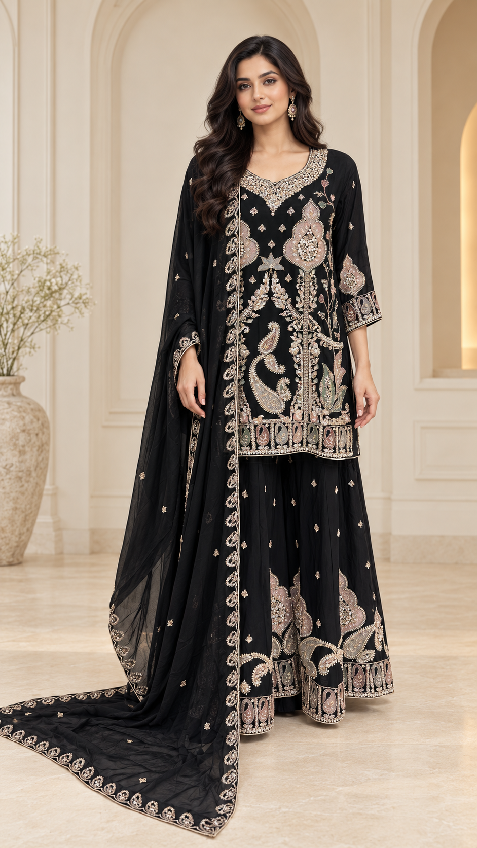 Elegant Black Plazzo