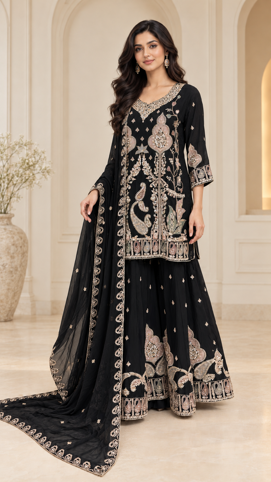 Elegant Black Plazzo