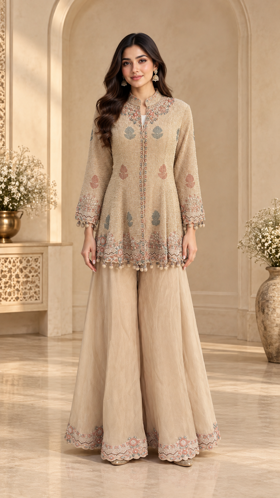 champagne gold indowestern
