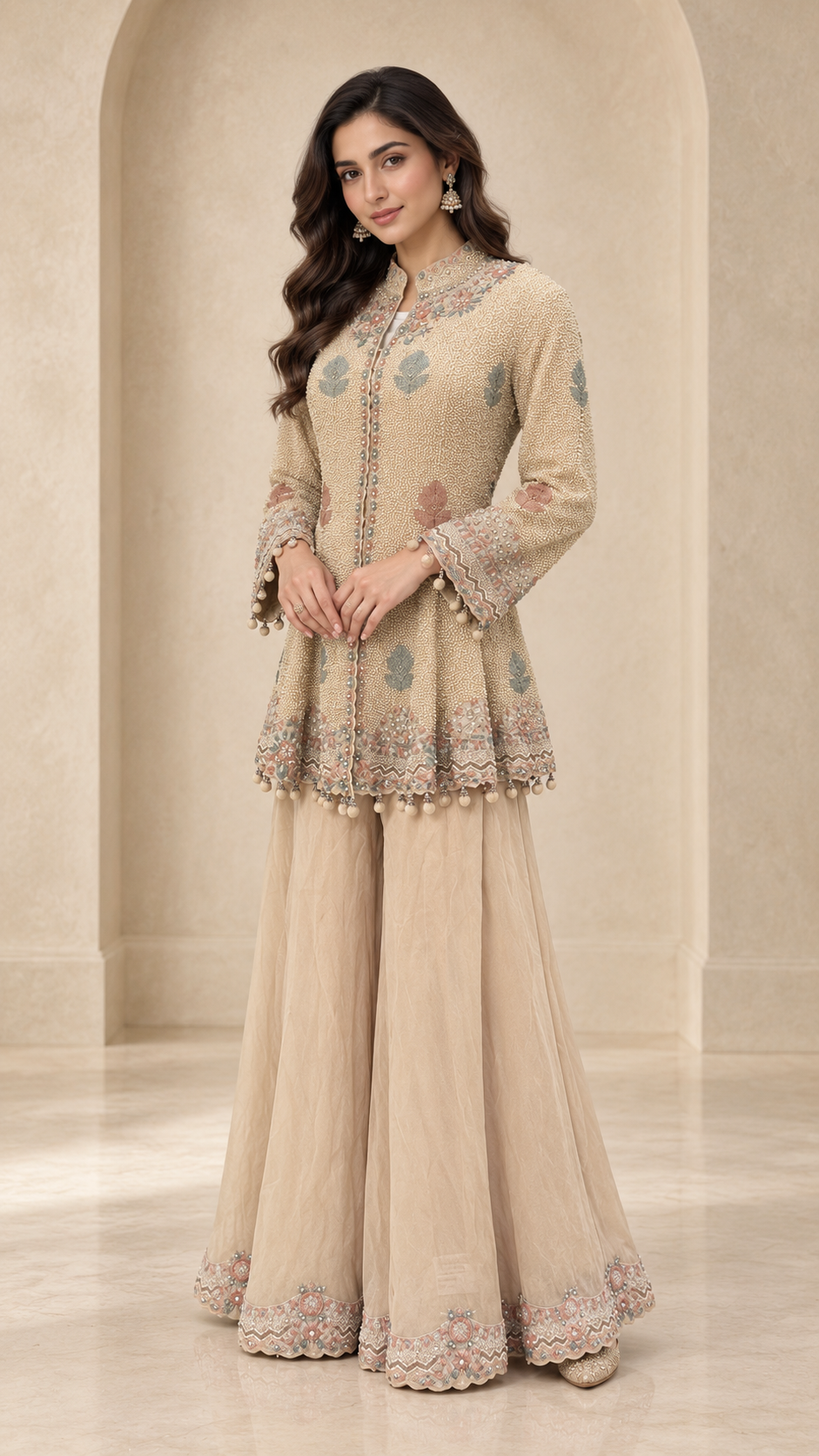 champagne gold indowestern