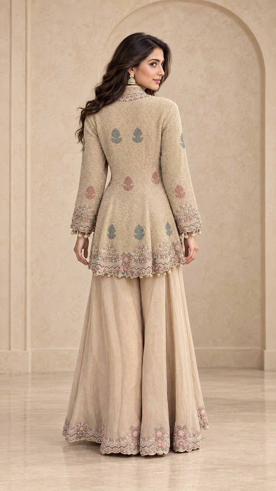 champagne gold indowestern