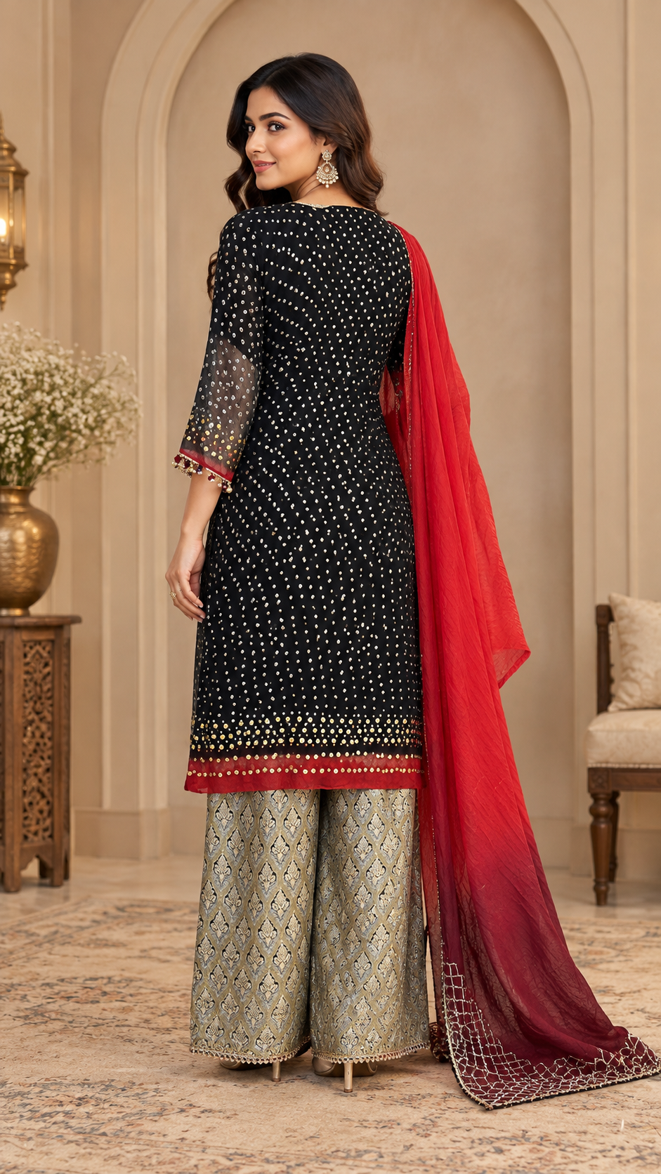 Black And Gold Pakistani Dress