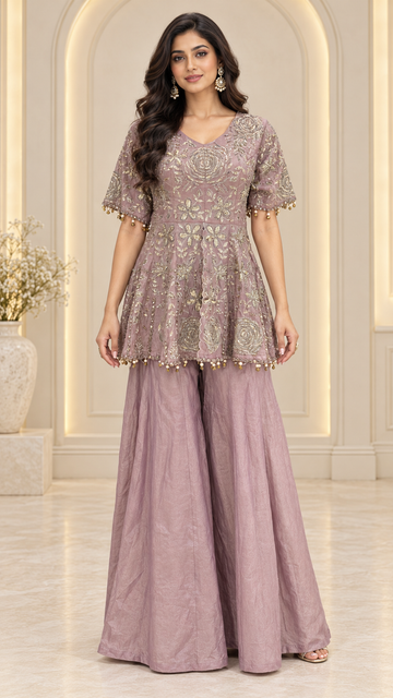 Dusty Mauve Indo Western