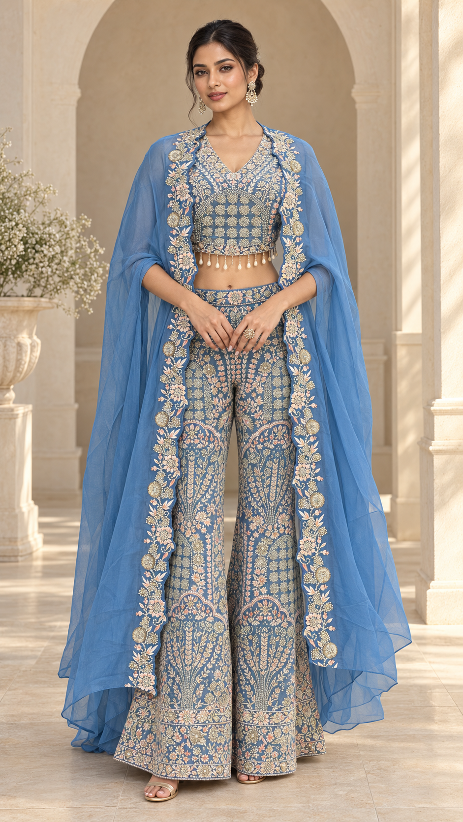 Cape Indowestern Dress