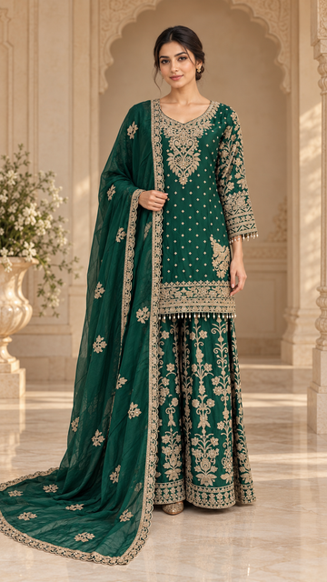 Green Plazzo Dress