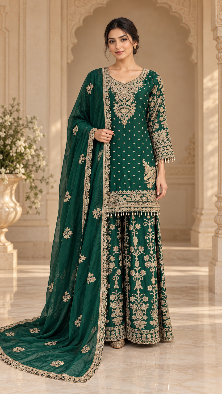 Green Plazzo Dress