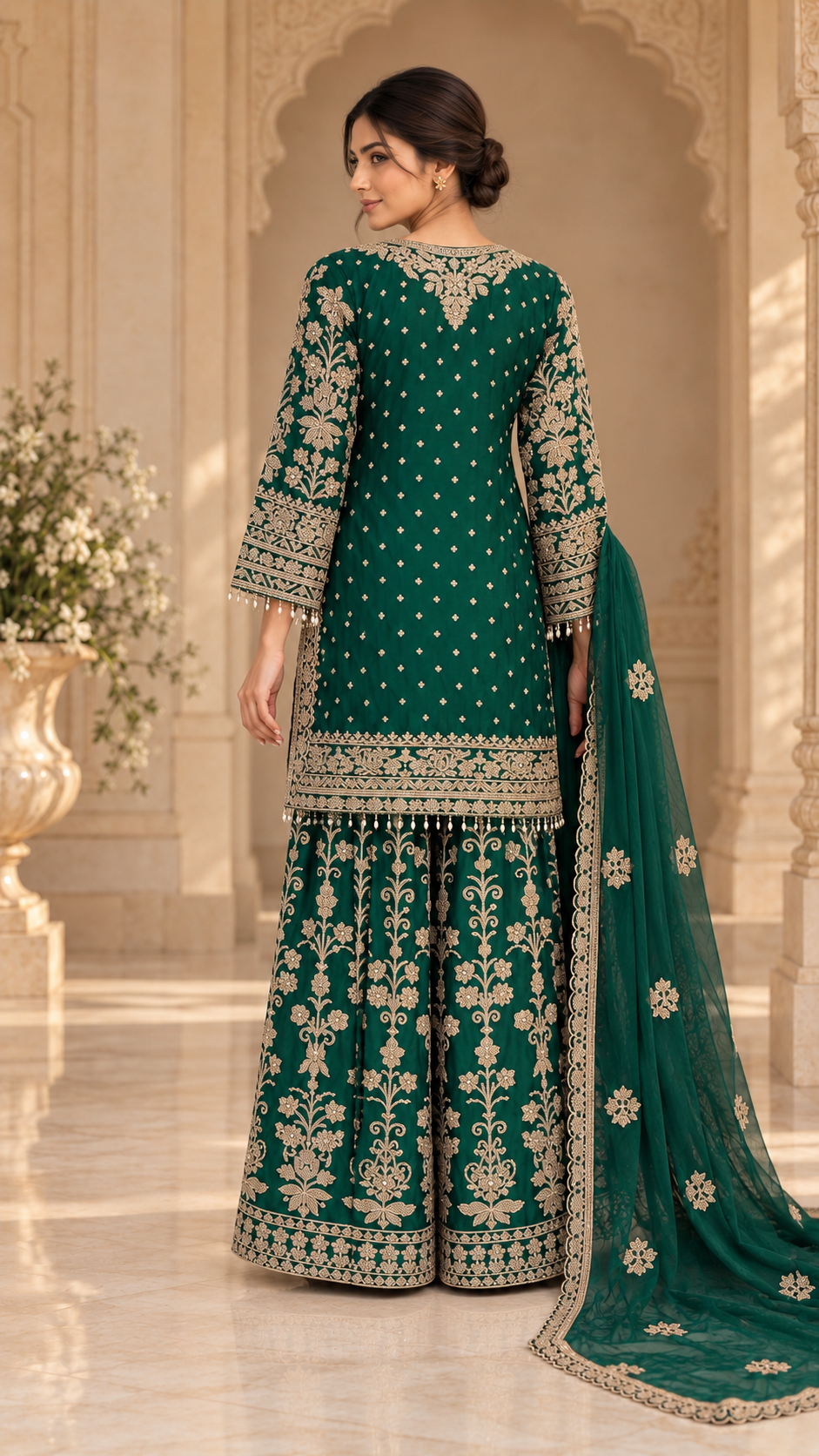 Green Plazzo Dress