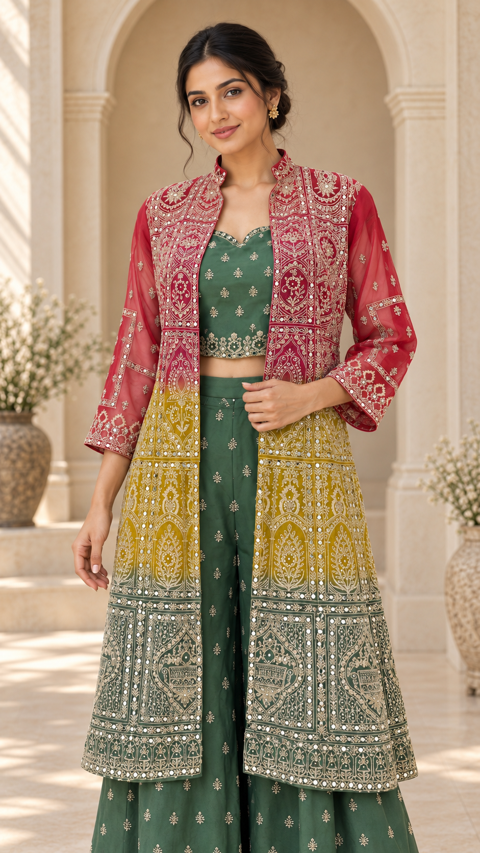 Embroidered Gradient Palazzo