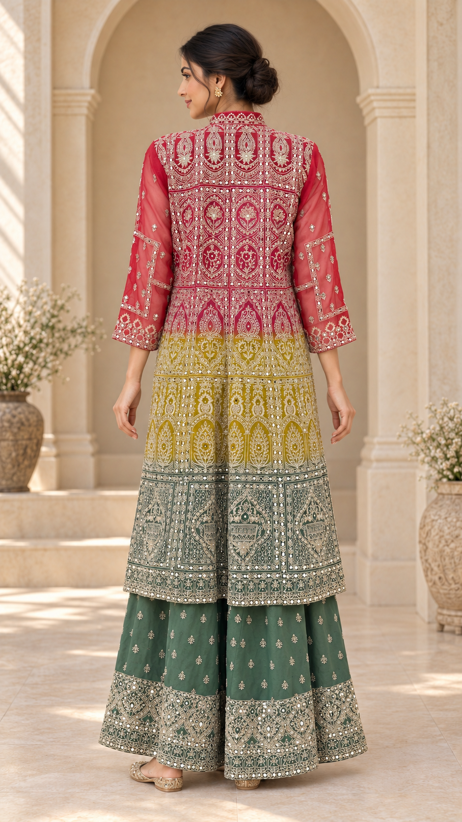 Embroidered Gradient Palazzo