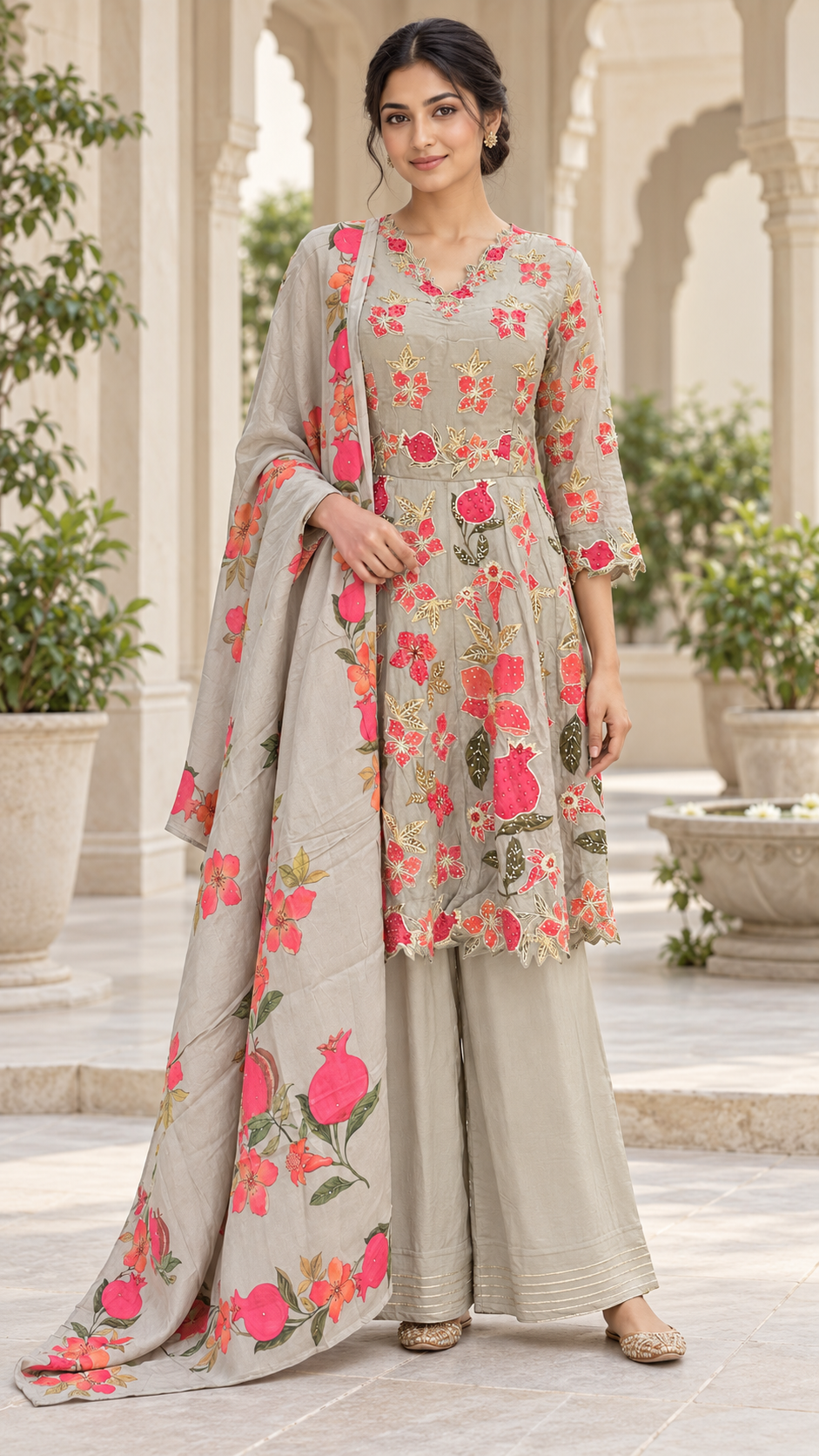Coral Kurta Plazo Dress