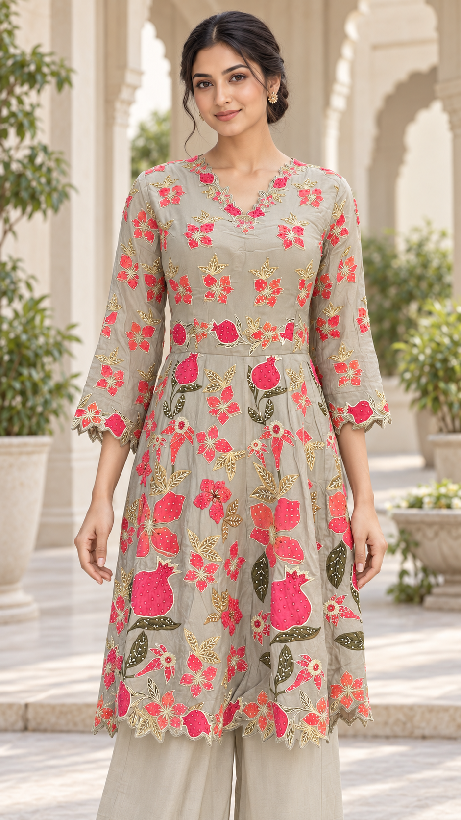 Coral Kurta Plazo Dress