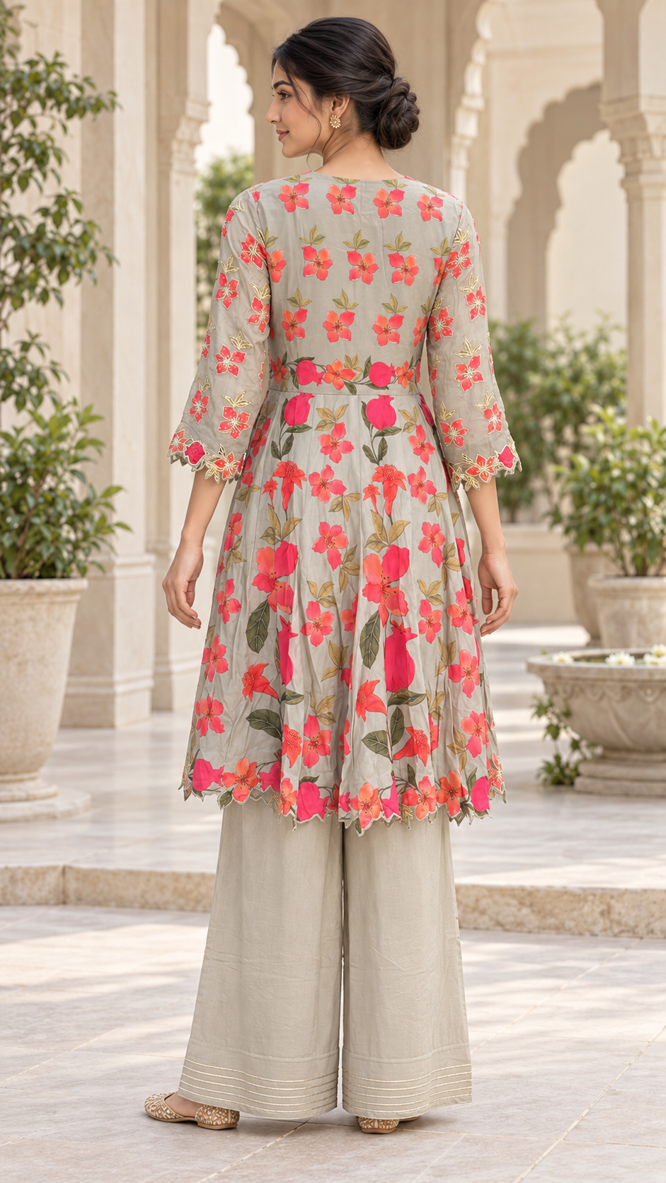 Coral Kurta Plazo Dress