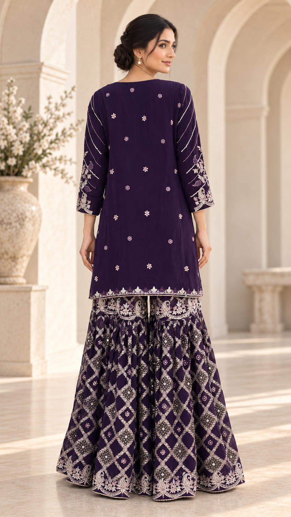 Elegant Purple  Gharara