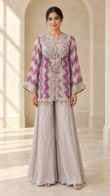 Floral - Plazzo Indowestern Dress