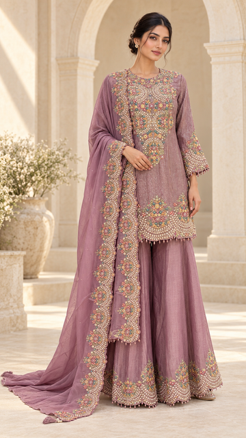 Dusty mauve palazzo