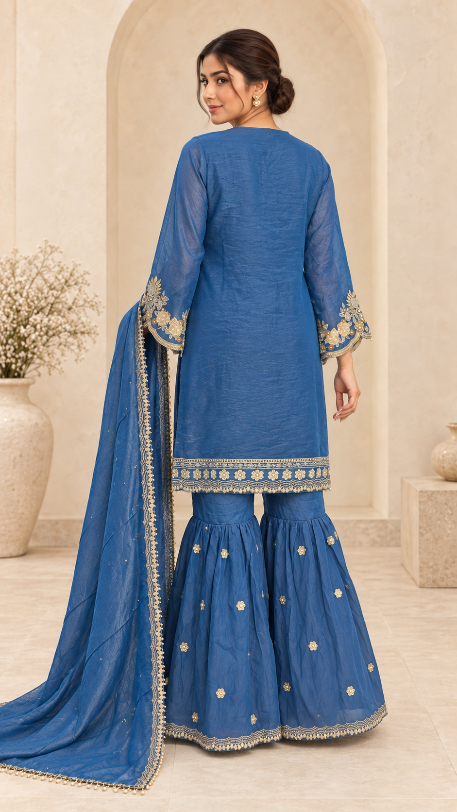 Elegant Blue Gharara