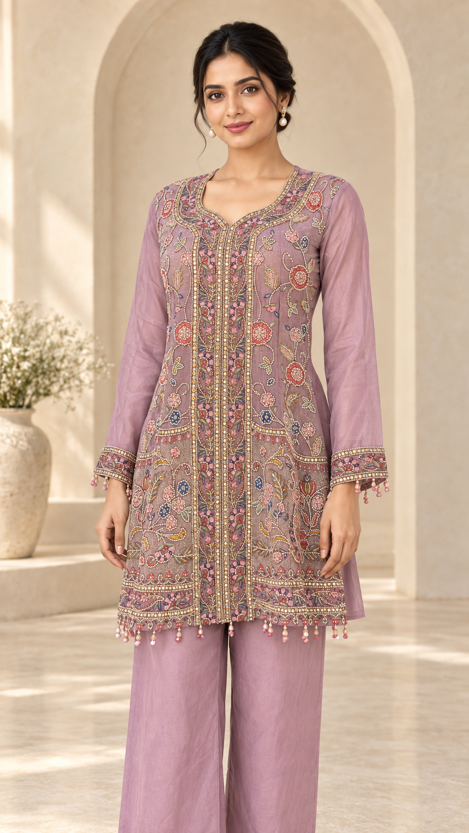 Dusty Mauve Plazzo