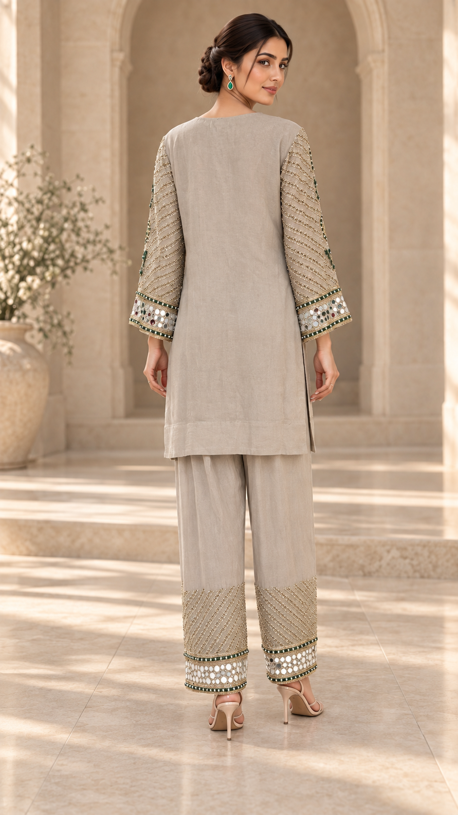 Olive Gray Plazzo