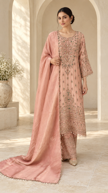 Peach Pink Plazzo