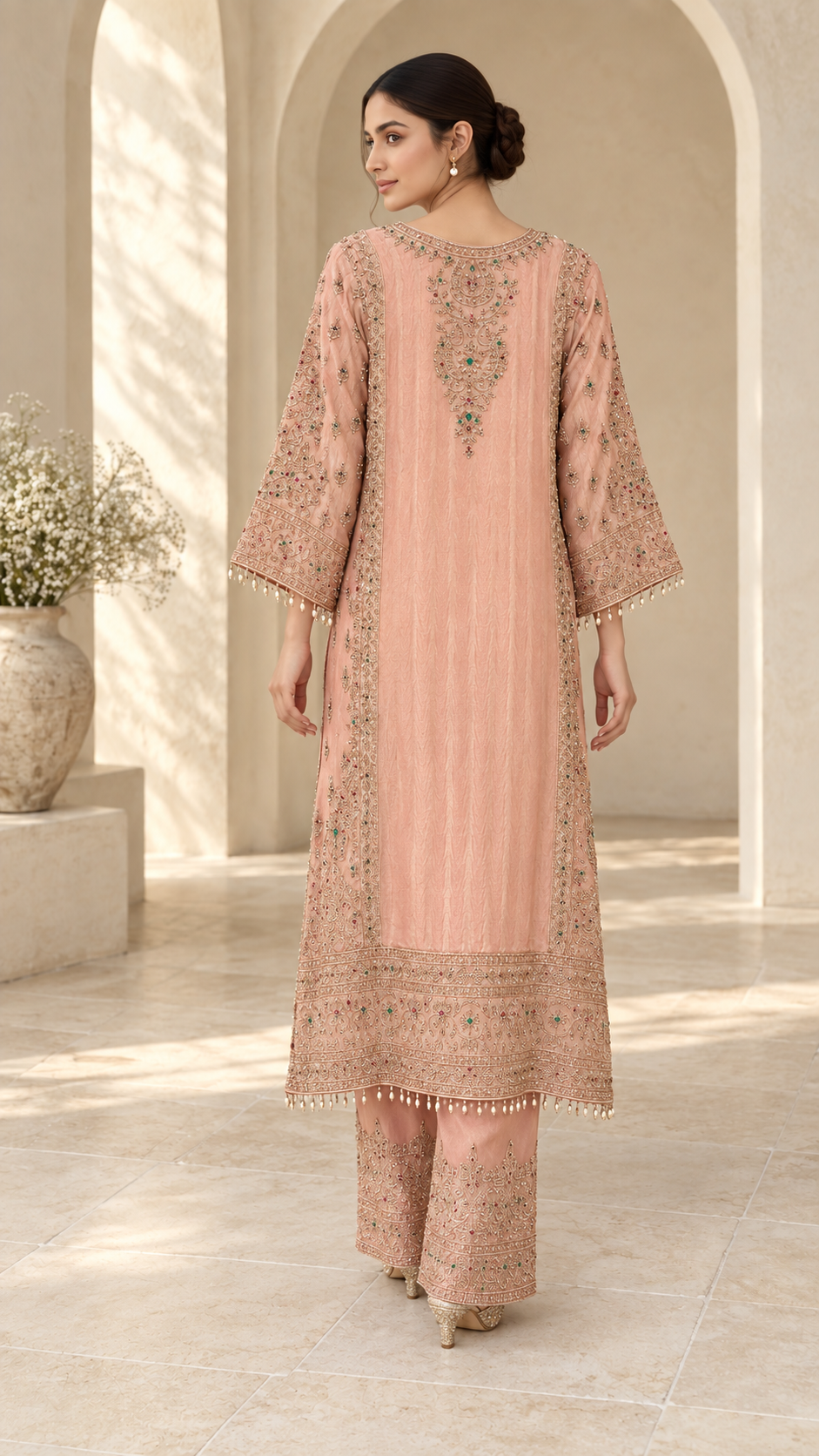 Peach Pink Plazzo